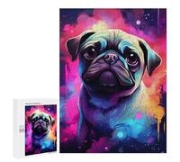 500 PCS Puzzle Neon Pug Pop Art Print Puzzle pour Adolescents Course De Vitesse Manuelle Liste De Souhaits avec Le Père Noël Jouets Jeux Éducatifs 500 PCS
