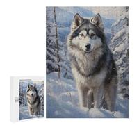 500 PCS Puzzle pour Adolescents Alaskan Malamute Puzzles pour Adultes Jouets Anti-Stress Cadeaux pour Femmes Défi À Compléter 500 PCS