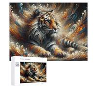 500 PCS Puzzle pour Adolescents Amazon Tiger Artwork Puzzles pour Adolescents, Jouets Anti-Stress, Passe-Temps, Défi Éducatif