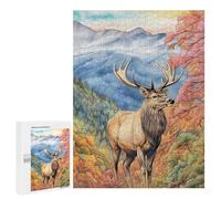500 PCS Puzzle pour Adolescents Autumn Forest Elk Scene Puzzles pour Adultes : Analyse Et Logique. Chaque Pièce Est Unique - Casse-têtes pour Toute La Famille 500 PCS