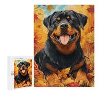 500 PCS Puzzle pour Adolescents Autumn Rottweiler Portrait-1 Puzzles pour Adultes - Défi Difficile - Activités Amusantes À La Maison pour Les Jeux 500 PCS