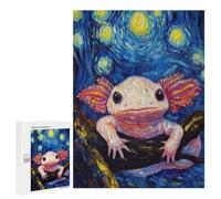 500 PCS Puzzle pour Adolescents Axolotl in Starry Night Puzzle Adulte, Jouet, Décoration Murale, Course De Vitesse Manuelle, Cadeaux Uniques pour Anniversaire Et Noël 500 PCS