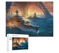 500 PCS Puzzle pour Adolescents Battle of Paris Naval Clash Under The Eiffel Tower Puzzles pour Adolescents, Jouets Anti-Stress, Passe-Temps, Défi Éducatif