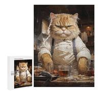 500 PCS Puzzle pour Adolescents Big Fat Chef Cook Cat Puzzle pour Adultes Jouets Anti-Stress Analyse Et Logique Interaction Parent-Enfant 500 PCS