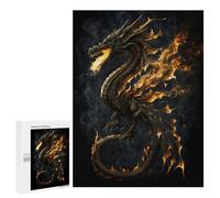 500 PCS Puzzle pour Adolescents Black Gold Dragon Puzzle pour Adultes Jouets Anti-Stress Analyse Et Logique Interaction Parent-Enfant 500 PCS