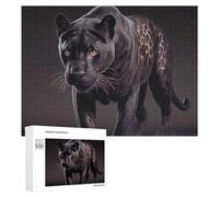 500 PCS Puzzle pour Adolescents Black Panther with Fiery Markings Puzzles pour Adolescents, Jouets Anti-Stress, Passe-Temps, Défi Éducatif