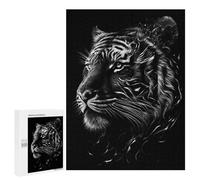 500 PCS Puzzle pour Adolescents Black Silver Tiger Puzzle pour Adultes Jouets Anti-stress Défi Difficile Anniversaire