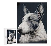 500 PCS Puzzle pour Adolescents Bull Terrier Dog Portrait Puzzles pour Adultes Jeu Manuel Assemblage De Motifs Cadeaux Uniques pour Anniversaire Et Noël 500 PCS