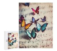 500 PCS Puzzle pour Adolescents Butterflies on Music Notes Puzzles pour Adultes - Défi Difficile - Activités Amusantes À La Maison pour Les Jeux 500 PCS