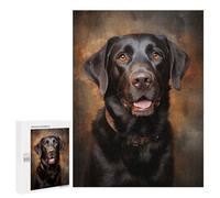 500 PCS Puzzle pour Adolescents Chocolate Labrador Retriever Portrait Puzzle pour Adultes Jouets Anti-Stress Analyse Et Logique Interaction Parent-Enfant 500 PCS