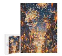500 PCS Puzzle pour Adolescents City Streets Under Fireworks Display Puzzles pour Adolescents, Jouets Anti-Stress, Passe-Temps, Défi Éducatif