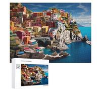 500 PCS Puzzle pour Adolescents Colorful Coastal Village by The Sea -2 Puzzles pour Adolescents, Jouets Anti-Stress, Passe-Temps, Défi Éducatif