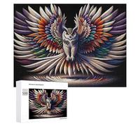500 PCS Puzzle pour Adolescents Colorful Feathered Owl Artwork Puzzles pour Adolescents, Jouets Anti-Stress, Passe-Temps, Défi Éducatif
