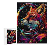 500 PCS Puzzle pour Adolescents Colorful Fox Astronaut Art Print Puzzles pour Adultes : Analyse Et Logique. Chaque Pièce Est Unique - Casse-têtes pour Toute La Famille 500 PCS