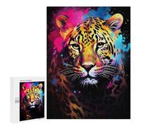 500 PCS Puzzle pour Adolescents Colorful Leopard Art Print-2 Puzzles pour Adultes - Défi Difficile - Activités Amusantes À La Maison pour Les Jeux 500 PCS