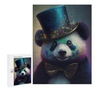 500 PCS Puzzle pour Adolescents Colorful Panda Top Hat Art Print Puzzles pour Adultes : Analyse Et Logique. Chaque Pièce Est Unique - Casse-têtes pour Toute La Famille 500 PCS