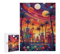 500 PCS Puzzle pour Adolescents Colorful Tropical Cityscape Puzzles pour Adultes - Défi Difficile - Activités Amusantes À La Maison pour Les Jeux 500 PCS