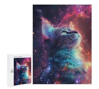 500 PCS Puzzle pour Adolescents Cute Galaxy Cat Puzzles pour Adultes Jeu Manuel Assemblage De Motifs Cadeaux Uniques pour Anniversaire Et Noël 500 PCS