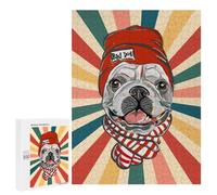 500 PCS Puzzle pour Adolescents Cute Pug Dog 80s 90s Retro Puzzle Adulte, Jouet, Décoration Murale, Course De Vitesse Manuelle, Cadeaux Uniques pour Anniversaire Et Noël 500 PCS