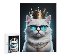 500 PCS Puzzle pour Adolescents Cute Queen White Cat Puzzle Adulte, Jouet, Décoration Murale, Course De Vitesse Manuelle, Cadeaux Uniques pour Anniversaire Et Noël 500 PCS