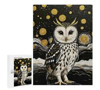 500 PCS Puzzle pour Adolescents Elegant Owl in Starry Night Painting Puzzle Adulte, Jouet, Décoration Murale, Course De Vitesse Manuelle, Cadeaux Uniques pour Anniversaire Et Noël 500 PCS