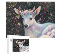 500 PCS Puzzle pour Adolescents Enchanted Forest Deer Fantasy Art Puzzles pour Adolescents, Jouets Anti-Stress, Passe-Temps, Défi Éducatif