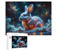 500 PCS Puzzle pour Adolescents Enchanted Glowing Bunny Puzzles pour Adolescents, Jouets Anti-Stress, Passe-Temps, Défi Éducatif