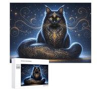 500 PCS Puzzle pour Adolescents Enchanted Mystic Cat Artwork Puzzles pour Adolescents, Jouets Anti-Stress, Passe-Temps, Défi Éducatif