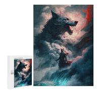 500 PCS Puzzle pour Adolescents Fantasy Wolf Warrior Artwork Puzzles pour Adultes - Défi Difficile - Activités Amusantes À La Maison pour Les Jeux 500 PCS