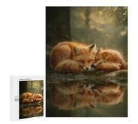 500 PCS Puzzle pour Adolescents Foxes Resting in Nature Puzzles pour Adultes : Analyse Et Logique. Chaque Pièce Est Unique - Casse-têtes pour Toute La Famille 500 PCS