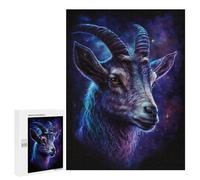 500 PCS Puzzle pour Adolescents Galactic Goat Portrait Puzzles pour Adultes - Défi Difficile - Activités Amusantes À La Maison pour Les Jeux 500 PCS