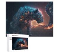 500 PCS Puzzle pour Adolescents Galactic Leopard Cosmic Majesty Puzzles pour Adolescents, Jouets Anti-Stress, Passe-Temps, Défi Éducatif