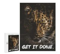 500 PCS Puzzle pour Adolescents Get It Done Leopard Puzzle pour Adultes - Jeux De Détente - Assemblage De Motifs - Cadeaux Uniques pour Anniversaire Et Noël 500 PCS