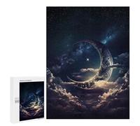 500 PCS Puzzle pour Adolescents Glowing Abstract Moon Puzzle Adulte, Jouet, Décoration Murale, Course De Vitesse Manuelle, Cadeaux Uniques pour Anniversaire Et Noël 500 PCS