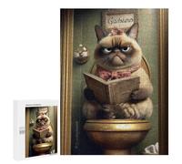 500 PCS Puzzle pour Adolescents Grumpy Cat Reading Book-4 Puzzles pour Adultes - Défi Difficile - Activités Amusantes À La Maison pour Les Jeux 500 PCS
