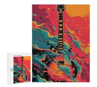 500 PCS Puzzle pour Adolescents Guitar Art Print Music Poster Puzzles pour Adultes - Défi Difficile - Activités Amusantes À La Maison pour Les Jeux 500 PCS