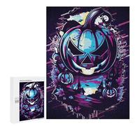 500 PCS Puzzle pour Adolescents Halloween Pumpkin Glitch Art Puzzle Adulte, Jouet, Décoration Murale, Course De Vitesse Manuelle, Cadeaux Uniques pour Anniversaire Et Noël 500 PCS