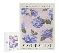 500 PCS Puzzle pour Adolescents Hydrangea Sao Paulo Flower Market Puzzle pour Adultes : Jeu De Réflexion Et De Rapidité, Défi À Relever 500 PCS