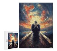 500 PCS Puzzle pour Adolescents Impressionist Inspired The Scream Puzzle Adulte, Jouet, Décoration Murale, Course De Vitesse Manuelle, Cadeaux Uniques pour Anniversaire Et Noël 500 PCS
