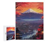500 PCS Puzzle pour Adolescents Japanese Sunset with Mount Fuji Puzzles pour Adultes - Défi Difficile - Activités Amusantes À La Maison pour Les Jeux 500 PCS