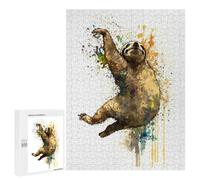 500 PCS Puzzle pour Adolescents Jump Sloth Puzzles pour Adultes Jeu Manuel Assemblage De Motifs Cadeaux Uniques pour Anniversaire Et Noël 500 PCS