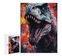 500 PCS Puzzle pour Adolescents Jurassic Beast T-Rex Art Print Puzzles pour Adultes - Défi Difficile - Activités Amusantes À La Maison pour Les Jeux 500 PCS