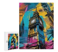500 PCS Puzzle pour Adolescents London's Big Ben Urban Art Puzzles pour Adultes - Défi Difficile - Activités Amusantes À La Maison pour Les Jeux 500 PCS