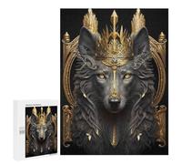 500 PCS Puzzle pour Adolescents Lord Wolf Golden Art Deco Puzzle pour Adultes : Jeu De Réflexion Et De Rapidité, Défi À Relever 500 PCS