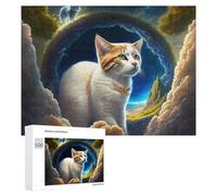 500 PCS Puzzle pour Adolescents Magical Fantasy Cat Artwork Puzzles pour Adolescents, Jouets Anti-Stress, Passe-Temps, Défi Éducatif
