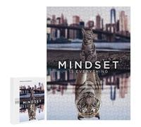 500 PCS Puzzle pour Adolescents Mindset is Everything Cat Puzzle pour Adultes - Jeux De Détente - Assemblage De Motifs - Cadeaux Uniques pour Anniversaire Et Noël 500 PCS