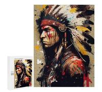 500 PCS Puzzle pour Adolescents Native American Warrior Art Print-2 Puzzles pour Adultes : Analyse Et Logique. Chaque Pièce Est Unique - Casse-têtes pour Toute La Famille 500 PCS