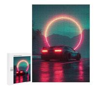 500 PCS Puzzle pour Adolescents Neon City Car Lights Puzzles pour Adultes - Défi Difficile - Activités Amusantes À La Maison pour Les Jeux 500 PCS