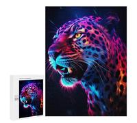 500 PCS Puzzle pour Adolescents Neon Leopard Art Print Puzzles pour Adultes : Analyse Et Logique. Chaque Pièce Est Unique - Casse-têtes pour Toute La Famille 500 PCS