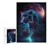 500 PCS Puzzle pour Adolescents Neon Leopard in Space Puzzles pour Adolescents, Jouets Anti-Stress, Passe-Temps, Défi Éducatif